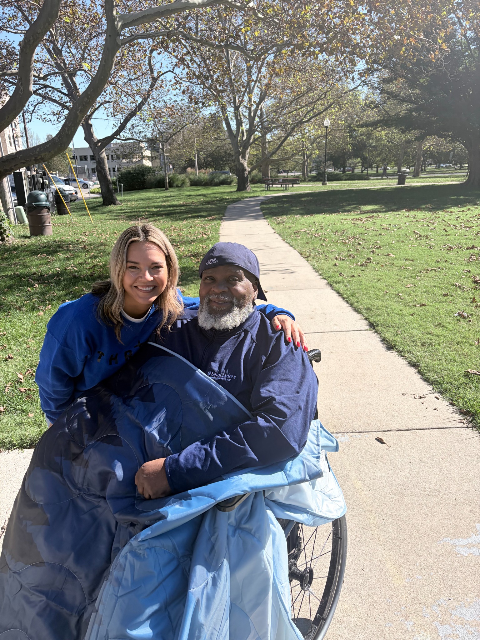 Real Thrive staff member with a patient in the community